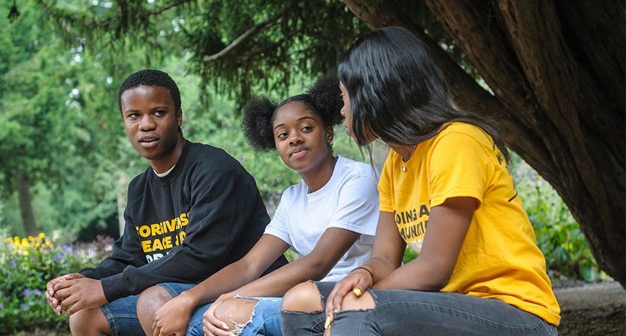 Youths wearing For Jimmy T-shirts - a charity who safer spaces and communities in South East London.