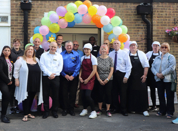 People with balloons at Hutton Community Centre