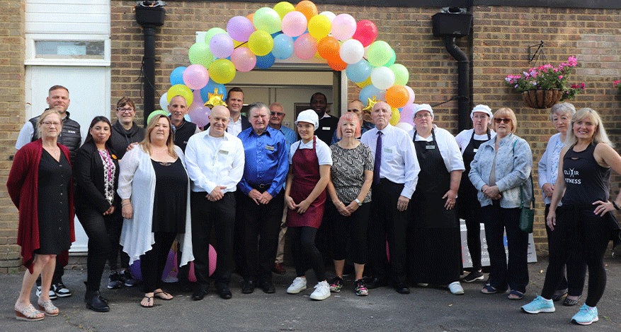 People with balloons at Hutton Community Centre