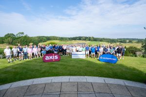 Attendees of the Axis Foundation golf day in group photo.